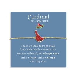 Guardian Angel/Cardinal Bracelets for Women Natural Stone Memorial Bracelet Sympathy Bereavement Gifts for Loss of Loved One (Link Style)
