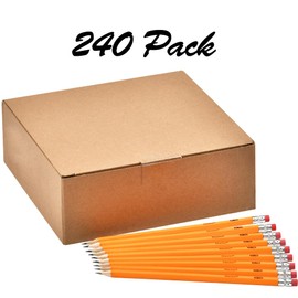 Madisi Wood-Cased #2 HB Pencils, Yellow, Pre-sharpened, Bulk Pack, 240 pencils