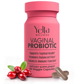 YELLA WELLNESS YELLA WELLNESS Vaginal Probiotics & Prebiotics for Women with Cranberry Extract | Supports Urinary Tract & PH Balance for Women | Probioticos Vajinal | Probiotics for Women's Vaginal Health- 60ct