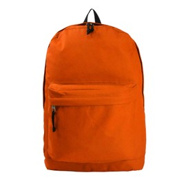 K-Cliffs Classic Bookbag Basic Backpack Simple School Book Bag Casual Student Daily Emergency Survival Daypack 18 Inch with Curved Shoulder Straps Orange
