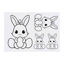 Azeeda 4 x 'Niedliches Häschen mit Eiern' Temporäre Tattoos - Wasserfest, Hautfreundlich & Ungiftig · Transfers in Verschiedenen Größen (TO00070122)