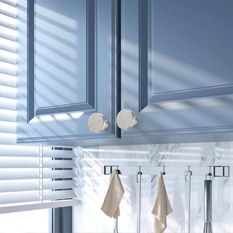 Amerdeco 10 Pack Brushed Satin Nickel Cabinet Knobs Single Hole