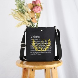 UJIMS A Court of Thorns Rose Inspired Gift City of Starlight Crossbody Bag Fantasy Reading Gifts Fantasy Novel Bag (ARReadingBag)