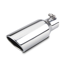 2.5 Inch Inlet Exhaust Tip,2.5" x 4" x 12" Polished Exhaust Tailpipe Tip for Truck With Bolt On Design