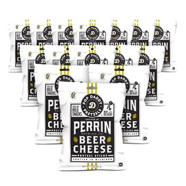 Pop Daddy Flavored Pretzels Sticks | Perrin Beer Cheese Flavor | 3oz Healthy Gourmet Pretzels Snacks | 15 Pack