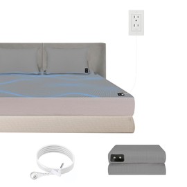 HUNAIGEE Grounding Sheet Conductive Grounding Mat with 15ft Grounding Cord for Better Sleep Silver Fiber Organic Cotton Reduce Stress Full Size 54x80in Grey