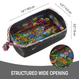 ZIPIT Lenny Pencil Case | Large Capacity Pencil Pouch | Pencil Bag for School, College and Office (Black)