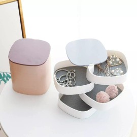 Unbranded 4 Layer Rotatable Jewelry Box Ring Necklaces Organizer for Case Display Storage