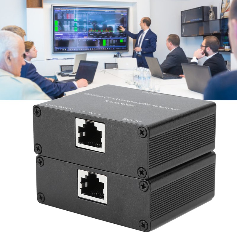 Digital Audio Extender Coaxial and Optical Fiber Converter for Cat5e/6