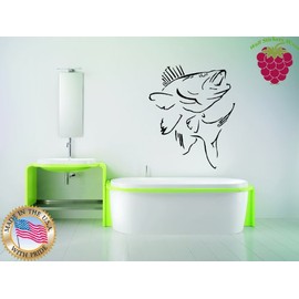 Wall Stickers Vinyl Decal Fish & Hunt SEA BASS Ocean Marine p206