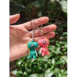 PAEHUIMT Children's Keyrings, Pack of 2, Small Couple Gifts, Mini Birthday Gift for Boys Girls Women Friend (Dinosaury)