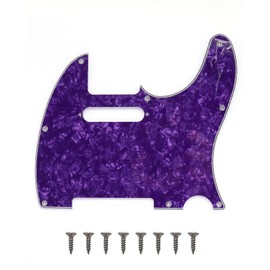 8 Hole Tele Pickguard Modern Style TL Pick Guard with Pickup Mounting Screw Holes for Tele/Telecaster (Purple Pearl)