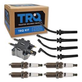 TRQ Ignition Kit Ignition Coil Spark Plugs Spark Plugs Wire Set Compatible with 2003-2009 Chrysler PT Cruiser 2003-2005 Dodge Neon