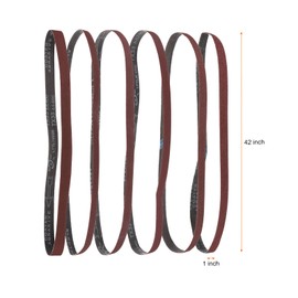 sourcing map 18pcs 1 x 42" Sanding Belts 3pcs Each of 60/80/120/180/240/400 Grit Aluminium Oxide Flush Joint Belt Sander Paper for Metal Woodworking Automotive Repair