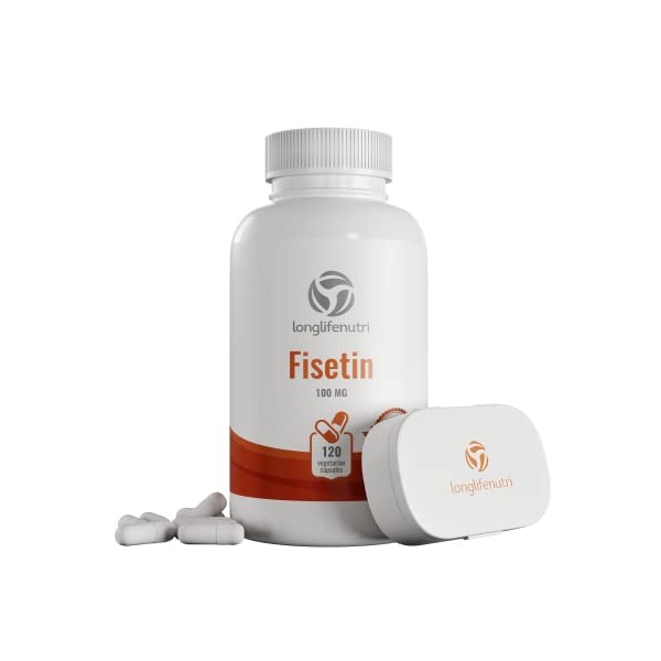 Fisetin Supplement 100mg 120 Vegetarian Capsules | Natural Bioflavonoid Polyphenols | Aging and Longevity Powder Pills | Senolytic Sirtuin Activator | Energy Levels | Rhus Succedanea