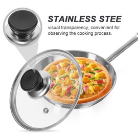 KICHOUSE Tempered Lid with Insulated Handle Heat-resistant Cover for Pots with Inner Splash Prevention and Modern Design for Safe Cooking