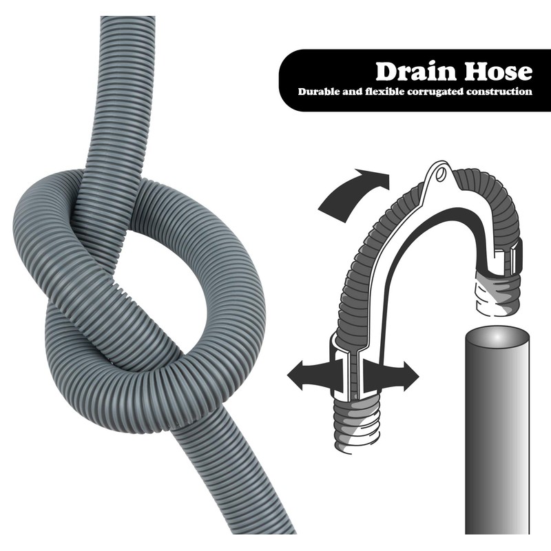 ilauke 2.5m Universal Replacement Drain Hose Extension Kit for Washing