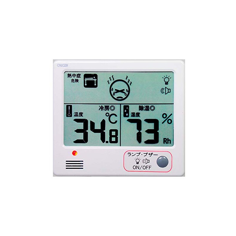 Cresel Indoor Digital Thermometer/Hygrometer, Heatstroke Prevention Estimated Meter with Alarm,