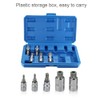 Spline Bit Socket Set 10pcs, 1/4", 3/8" & 1/2" Drive