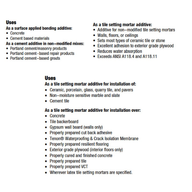 Tenon Mighty Bond - Additive for Concrete, Grout, Mortar, and