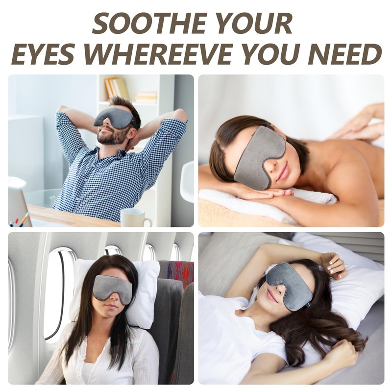AiricePac Lavender Heat Eye Mask, Microwavable Moist Heating Pad for