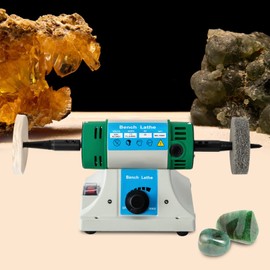 PIAOCAIYIN Bench Buffer Polisher, Multifunctional Jewelry Polishing Machine w/Tapered Spindles, Adjustable Variable Speed Bench Grinder for Diamond, Gold, Leather, 800-10000rpm