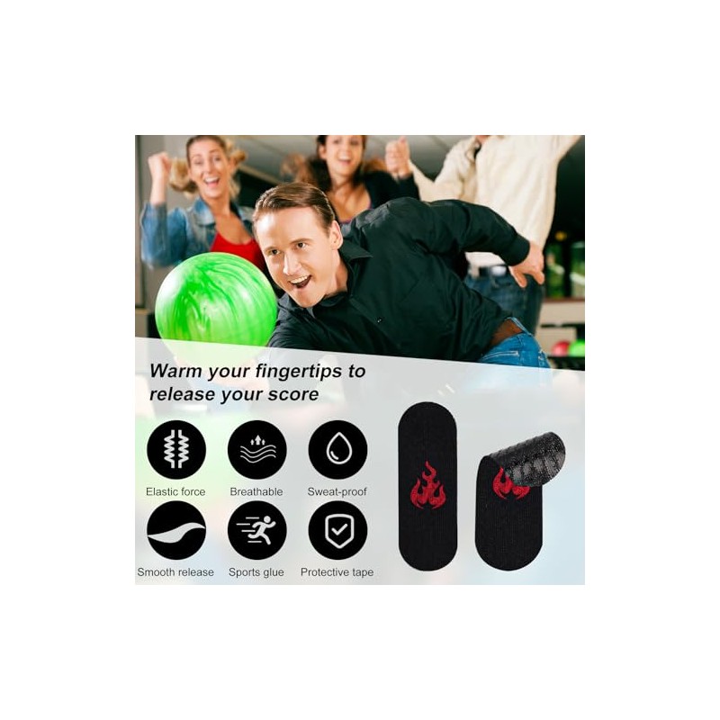BOXOB 120pcs Flame Bowling Thumb Tape, Sweatproof Finger Tape for
