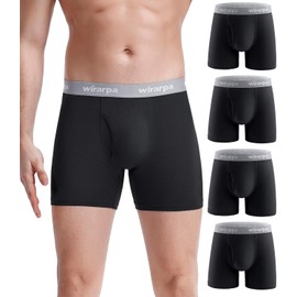 wirarpa Men's Mesh Boxer Briefs Cooling Breathable Men's Performance Underwear With Functional Fly 4 Packs