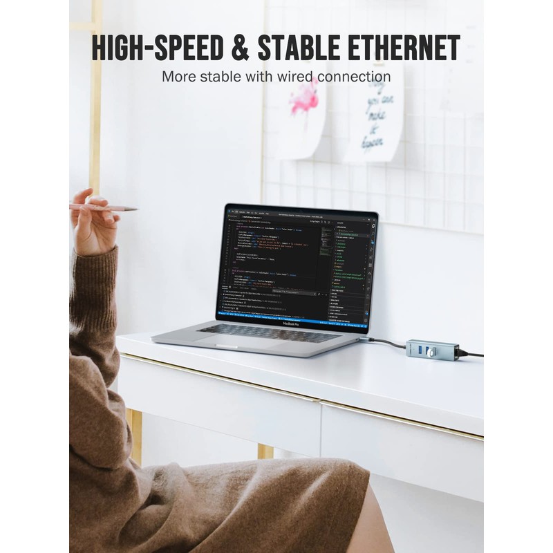 USB Ethernet Adapter, Lemorele USB 3.0 to RJ45 Gigabit Ethernet
