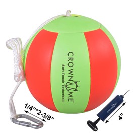 CROWN ME Tetherball Ball and Rope Set- Tetherball Ball with Rope and Carabineer Hoop, Two-Needles Pump, Glow in Dark