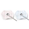 WEIMU 2pcs Ceramic Bow Spoon Rest Pink and Blue Cooking