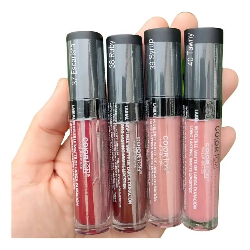 Labial Liquido Lip Gloss Matte Colorton Larga Duracion Color 39