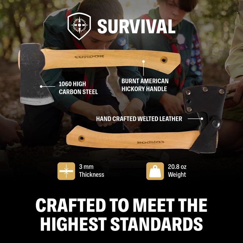 Condor Tool & Knife Scout Hatchet 1 Lb W/Leather Sheath