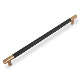BUKOBYHE 6 Pack 10 Inch Black and Champagne Bronze Kitchen Cabinet Handles Knurled Cabinet Pulls Black Drawer Pulls Cabinet Hardware