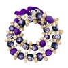 Utama Hawaiian Flower Kukui Nut Lei with Cowrie Shell (Purple)