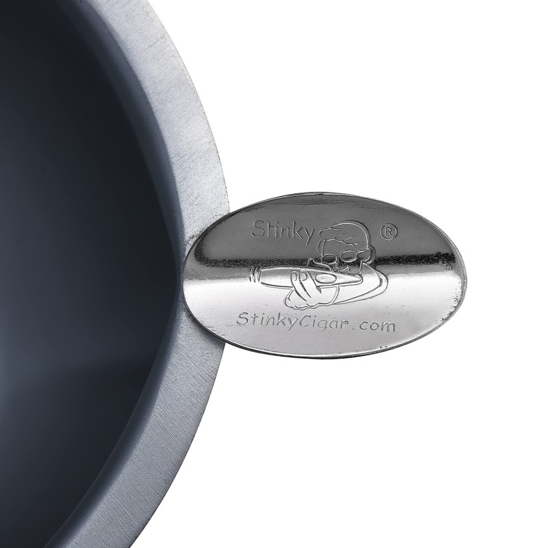 Stinky Cigar Ashtrays Box Pressed Ashtray, Brushed Silver