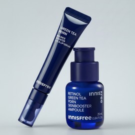 innisfree 이니스프리 속광 2종세트 레티놀 PDRN 앰플 25mL + 그린티 PDRN 아이&립 세럼 15mL