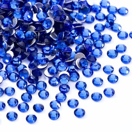 Meibite Sapphire Flatback Rhinestones, Glass Rhinestones for Nail Art and Craft, Glue Fix, Loose Crystal Gemstones(Blue, SS6, 1440pcs, 1.9-2.0mm)