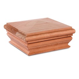 Woodway Pyramid Post Cap, fits 3.5" Post, in Premium Redwood, 1PC