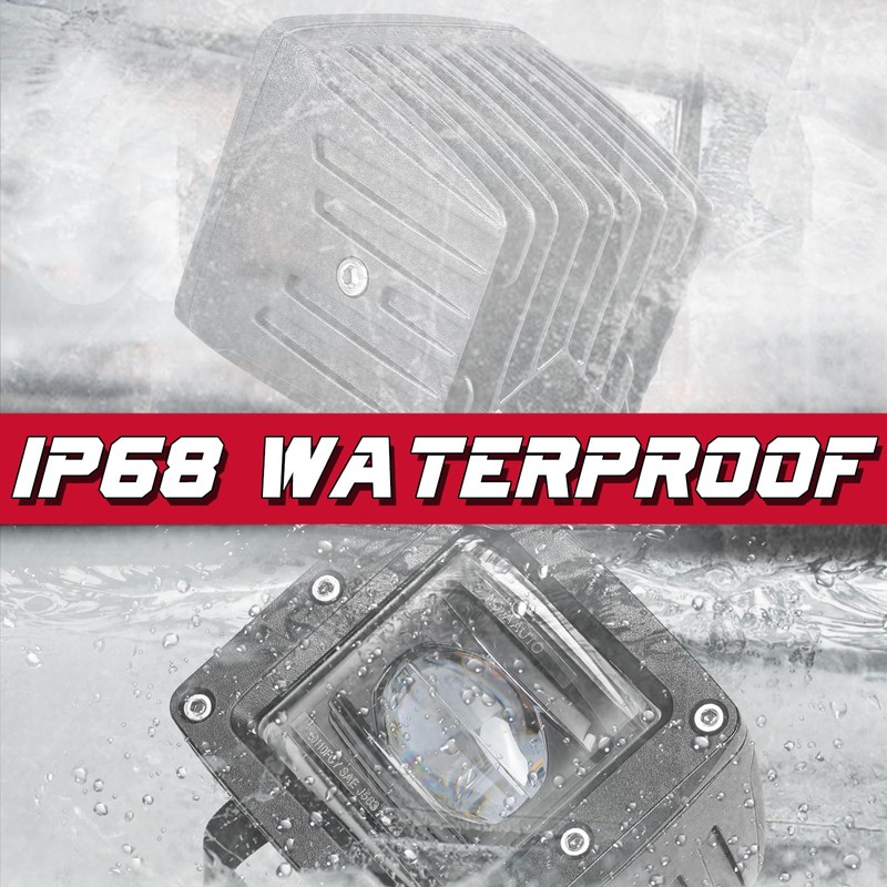 OFFROADTOWN Fog Lights 3'' SAE Yellow LED Pods DOT Approved