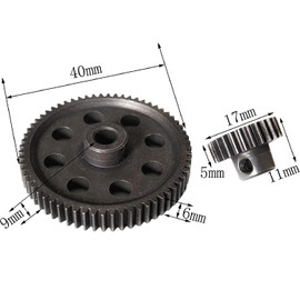 ShareGoo RC 11184 Spur Differential 64T Steel Metal Main Gear & 11176 Pinion 26T Motor Gear Combo Compatible with Redcat Volcano EPX HSP 1/10 Monster Truck Car