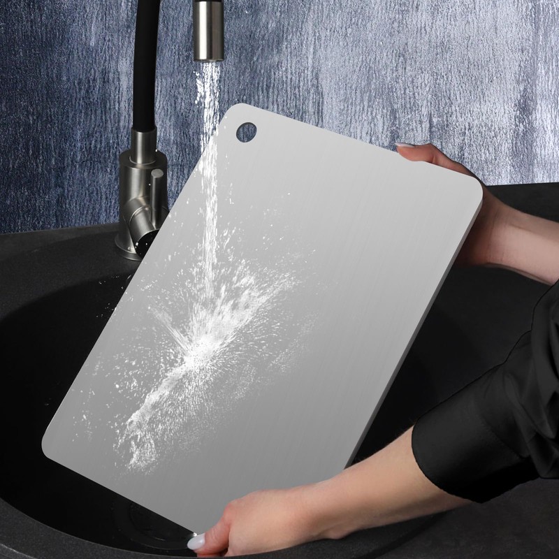 Fidqiog Titanium Cutting Board, Stainless Steel Cutting Boards for Kitchen,