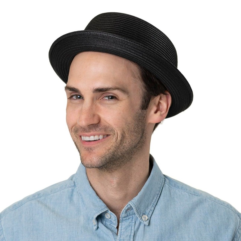 Stetson Dawson Black Pork Pie, Men's Summer Hat with UV