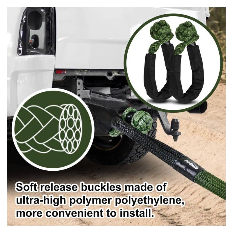 Perantlb Kinetic Recovery Rope - 1" x 20ft (33000lbs), Tow