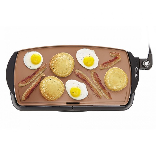 BELLA Electric Ceramic Titanium Griddle, Make 10 Eggs At Once,