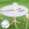 Smiry Round Picnic Tablecloth, Waterproof Elastic Fitted Table Covers for