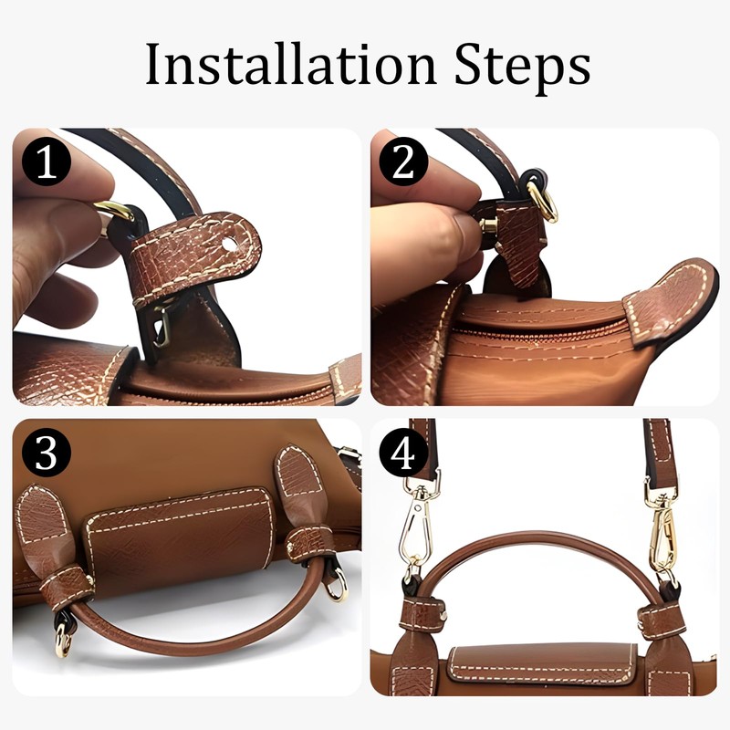 QIUTIMIY Leather Handbag Strap, Replacement Shoulder Bag Straps for Longchamp