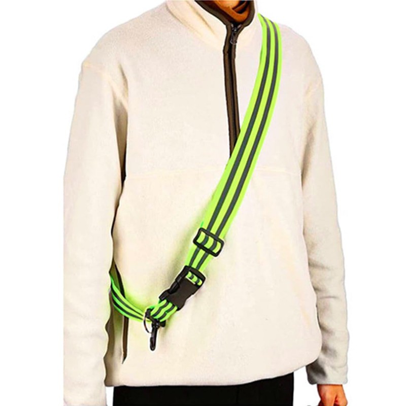 ANCLLO 2PCS Reflective Sash for Walking at Night Adjustable Reflective