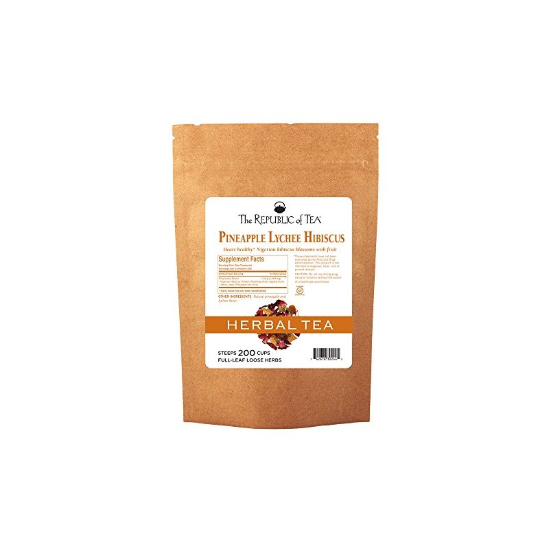 The Republic of Tea Hibiscus Pineapple Lychee Full-Leaf Tea, 1