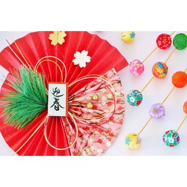 ND Tapestry, New Year's Happy New Year, Hagoita, Kadomatsu Crane, Cherry Blossom, Plum, First Sunrise, Sunrise, Japanese Style, Japanese Style, Modern Telework, Store, Shop, Commercial Entrance,